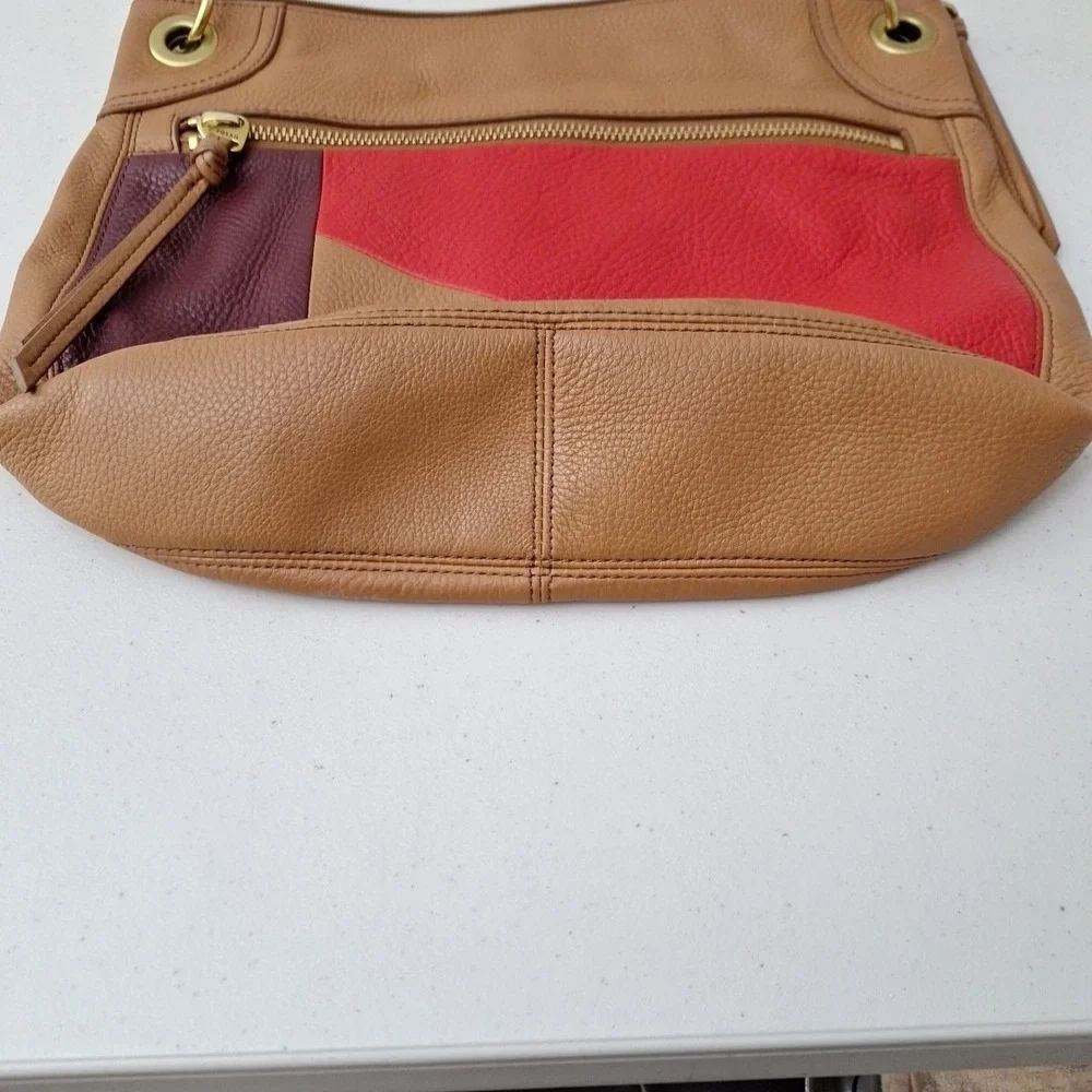 RARE Fossil Women's Karli Leather Large Hobo Bag Purse Multicolor NEAR MINT